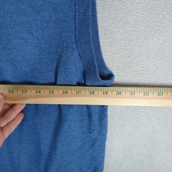 Hart Schaffner Marx Sweater Vest Men's Large Blue Extra Fine Merino Wool V Neck - Picture 5 of 9
